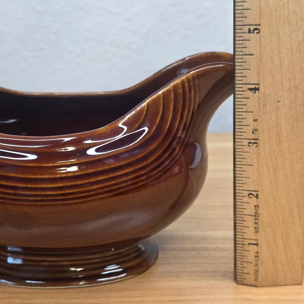 Vintage 1960s Fiesta Ironstone Sheffield Amberstone Glaze Large Sauceboat